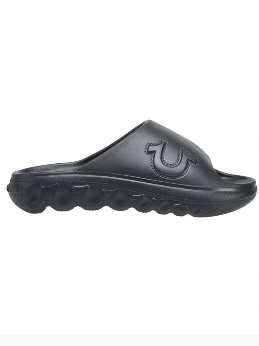 True Religion Men’s Tupac Slides Sandals molded Black Size 13